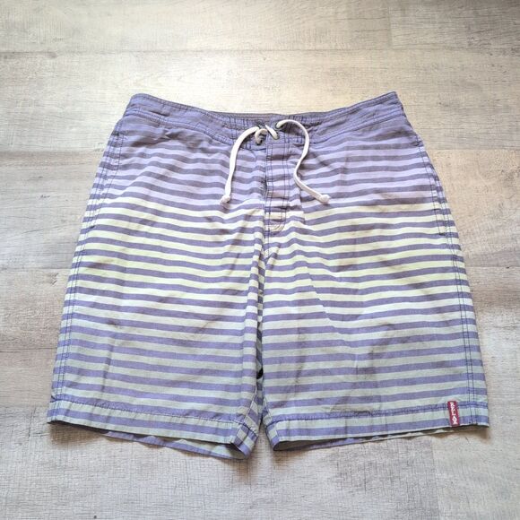 Tommy Bahama Boardshorts Swimsuit MENS 34 Shorts Light Blue Stripes - Picture 2 of 9